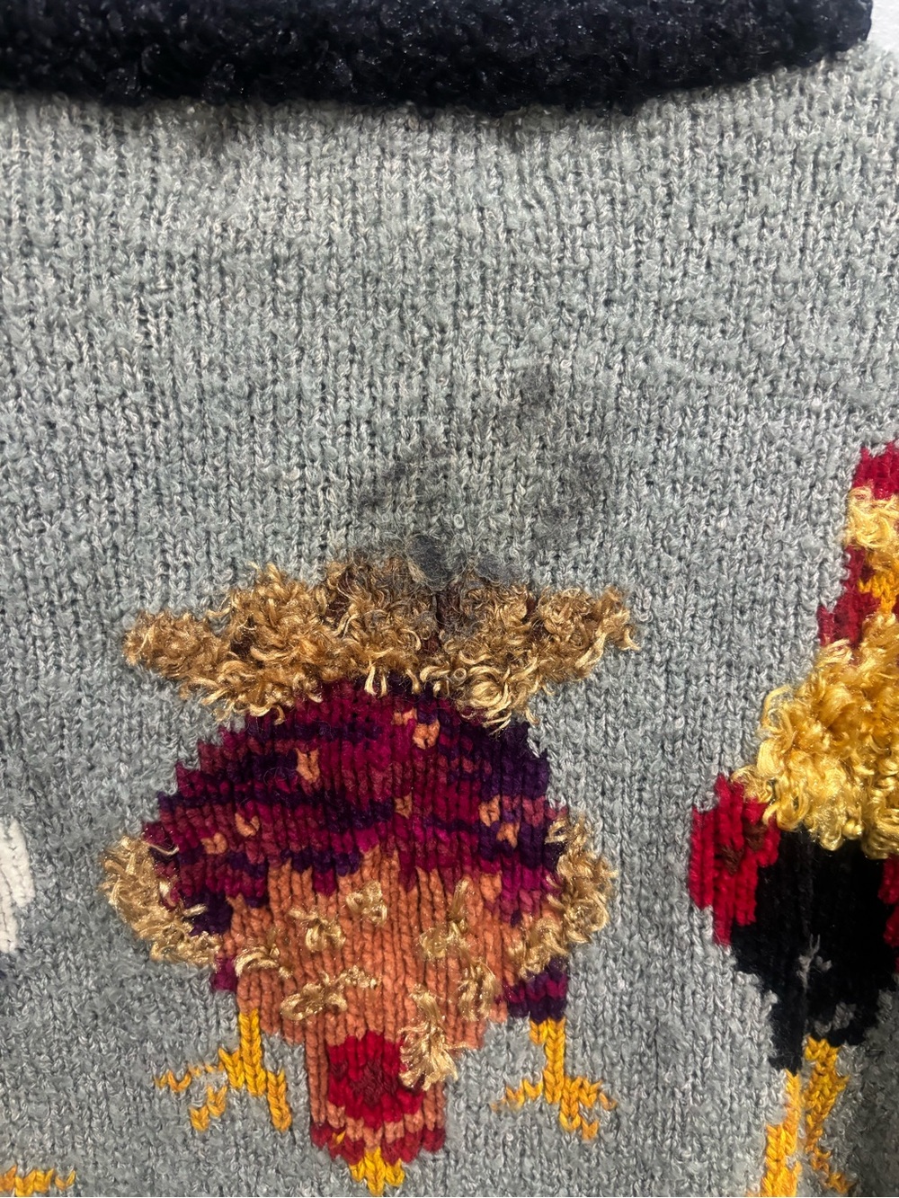 Vintage Design Options Philip Jane Gordon Cardigan Farmcore Rooster Chicken L - Picture 4 of 10